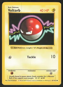 Voltorb 067/102 Common Pokemon Base Set (Shadowless) - Image 1