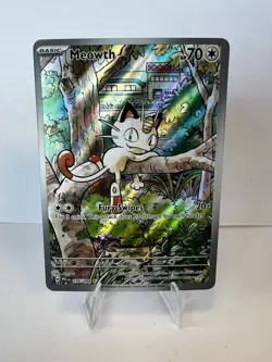 Pokemon Meowth 106/094 Phantasmal Flames IR Full Art Holo 70 HP - Image 1