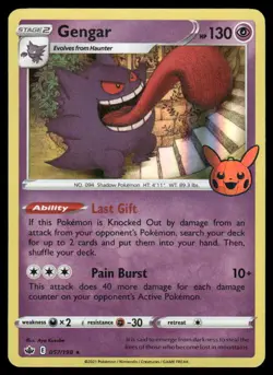 Gengar 057/198 Holo Promo Trick or Trade BOOster Pokemon Holo Lightly Played - Image 1