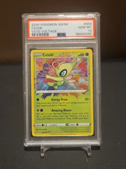 Celebi 9/185 Vivid Voltage Pokemon TCG NM+ Condition PSA 10 - Image 1