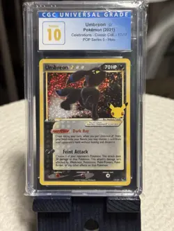 Pokemon Umbreon Gold Star Celebrations Classic Coll POP 5 #17 CGC 10 Pristine - Image 1