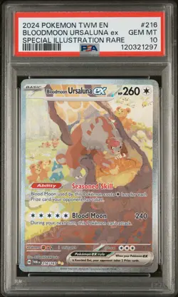 2024 POKEMON TWM EN-TWILIGHT MASQUERADE #216 BLOODMOON URSALUNA EX PSA 10 - Image 1