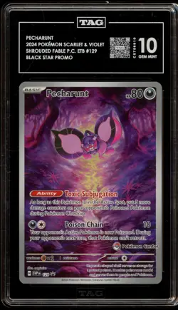 Pokemon Pecharunt Shrouded Fable P.M. Center ETB Promo SVP EN 129 TAG 10 - Image 1