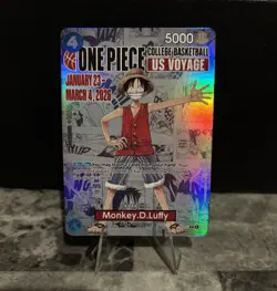 One Piece Monkey D. Luffy College Basketball US Voyage New Promo Card - Image 1