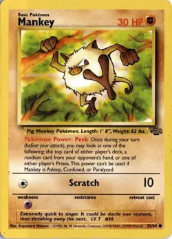 Mankey 55/64 Jungle Pokemon Card TCG - Image 1