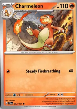 Charmeleon 012/094 ME02: Phantasmal Flames Pokemon Card TCG - Image 1