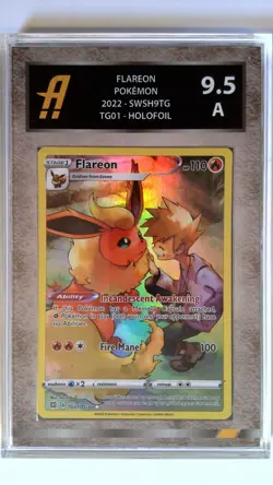 Pokemon Card Flareon TG01 Brilliant Stars Trainer Gallery Graded Ambr 9.5 Earth - Image 1