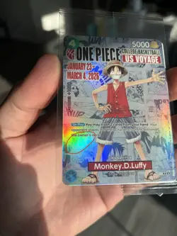 One Piece Monkey D. Luffy College Basketball US Voyage New Promo Card SEALED - Image 3