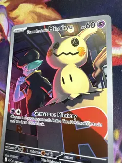 Pokemon Team Rocket's Mimikyu 238/217 ASC Rare Full Art Holo Psychic Card - Image 3