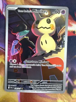 Pokemon Team Rocket's Mimikyu 238/217 ASC Rare Full Art Holo Psychic Card - Image 4
