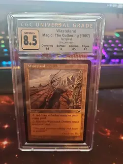 CGC 8.5 Wasteland 1997 Tempest Magic: The Gathering NM/Mint+ - Image 1