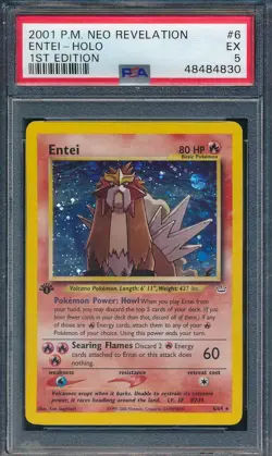 2001 Pokemon Neo Revelation 6 Entei Holo 1st Edition First Edition PSA 5 - 4830 - Image 1