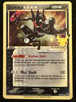 Pokemon TCG Greninja Gold Star Celebrations Black Star Promo 25th Anniversary - Image 1