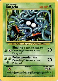 Tangela 066/102 Base Set Pokemon Card TCG - Image 1