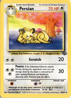 Persian 42/64 Jungle Pokemon Card TCG - Image 1