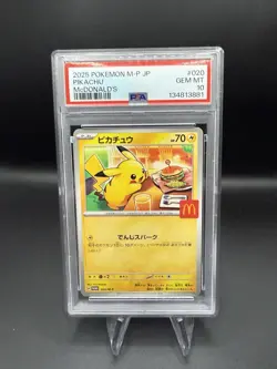 PSA 10 Pikachu 020/M-P Mcdonald's Promo Japanese Pokemon #20 2025 Burger New - Image 1