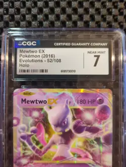 2016 Pokemon XY Evolutions #52 Mewtwo CGC 7 Near Mint - Image 2