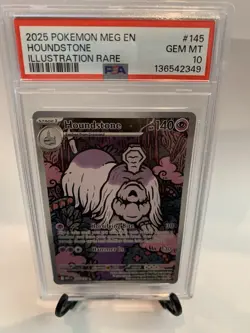 2025 Pokemon Mega Evolution Houndstone Illustration Rare #145/132 PSA 10 - Image 1