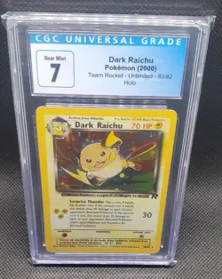 Pokemon Dark Raichu Holo 83/82 2000 Graded Slab CGC 7 NM - Image 1