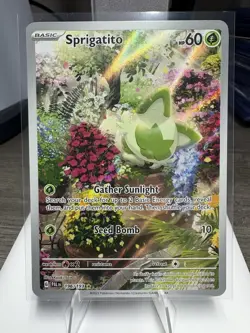 Pokemon TCG Sprigatito SV02 196/193 Illustration Rare Full Art Holo 60 HP EN - Image 1