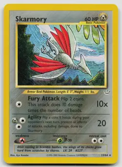 SKARMORY 23/64 RARE NEO REVELATION POKEMON UNLIMITED LP - Image 1