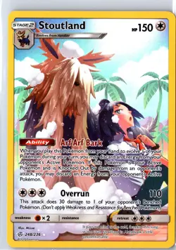 Stoutland 248/236 Secret Rare Cosmic Eclipse Pokemon Near Mint - Image 1
