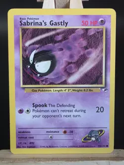 Sabrina's Gastly 93/132 Gym Heroes Pokemon NM - Image 1