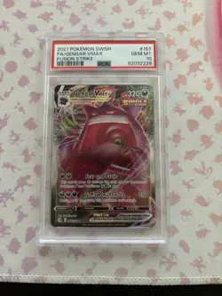2021 POKEMON SWORD & SHIELD FUSION STRIKE #157 FULL ART/GENGAR VMAX PSA 10 - Image 1