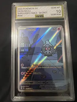 2024 Pokemon Duskull #068 Shrouded Fable Secret Rare AGS 10 Gem Mint Full Art - Image 1