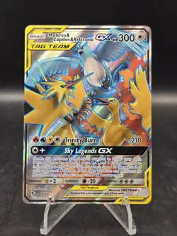 Pokemon TCG Moltres Zapdos Articuno GX 66/68 Full Art Hidden Fates Holo NM - Image 1