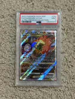 CHARIZARD VSTAR Pokemon Sword and Shield Black Star Promo UPC #SWSH262 PSA 9 - Image 1