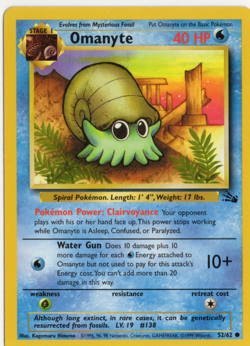 Omanyte 52/62 Fossil Set Pokemon Card - Image 1