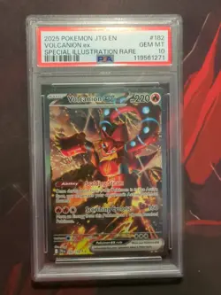 2025 POKEMON JTG EN-JOURNEY TOGETHER #182 VOLCANION EX PSA 10 - Image 1