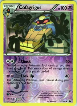 Cofagrigus 52/108 - Pokemon TCG B&W 5: Dark Explorers - Reverse Holo Rare (NM) - Image 1