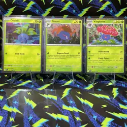 Pokemon Phantasmal Flames 001 Oddish 002 Gloom 003 Vileplume Cosmos Holo NM - Image 1