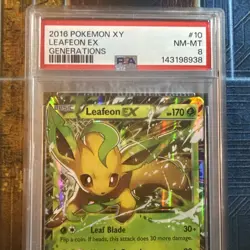 2016 POKEMON XY GENERATIONS #10 LEAFEON EX PSA 8 NM - Image 5