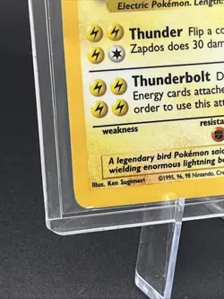 1999 Pokemon TCG Base Set Zapdos Holo Rare Card 16/102 - Image 5