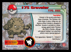 LP - Pokemon Topps Graveler #75 TV Animation Edition Series 1 (Blue Logo) - Image 2