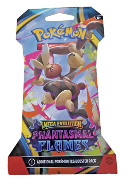 Pokemon Phantasmal Flames Mega Evolution Booster Pack Factory Sleeved - Image 1