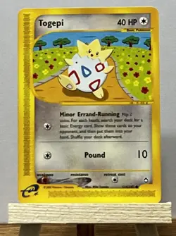 Pokemon Togepi 114/147 Aquapolis 40 HP Common Regular English TCG Card - Image 1
