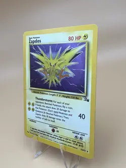 Pokemon TCG Zapdos Fossil Holo Unlimited Rare Card 15/62 Vintage 1999 WOTC MP - Image 3