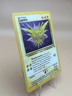 Pokemon TCG Zapdos Fossil Holo Unlimited Rare Card 15/62 Vintage 1999 WOTC MP - Image 4