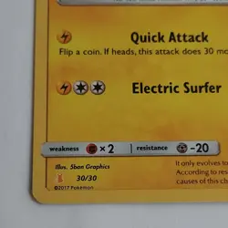 Pokemon TCG Alolan Raichu Trainer Kit S&M Holo Rare Card 30/30 - Image 2