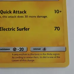 Pokemon TCG Alolan Raichu Trainer Kit S&M Holo Rare Card 30/30 - Image 3