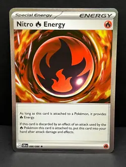 Nitro Fire Energy 086/086 Holo Chaos Rising Pokemon Holo Near Mint - Image 1
