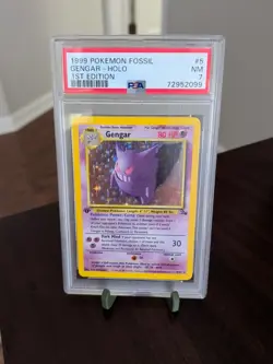 1999 Pokemon Gengar Fossil 1st Edition PSA 7 Holo Rare 5/62 - Image 1