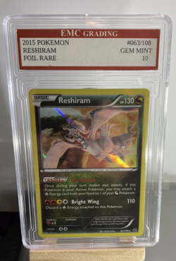 RESHIRAM #63/108 RARE FOIL Pokemon 2015 Card GRADED 10 MINT TCG CCG - Image 1