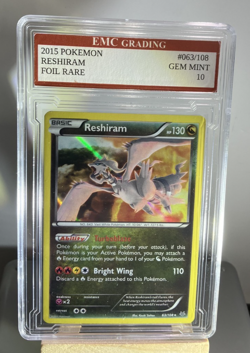RESHIRAM #63/108 RARE FOIL Pokemon 2015 Card GRADED 10 MINT TCG CCG - Image 2