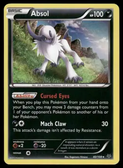Pokemon Cards Absol 40/108 Holo Roaring Skies Holo Rare LP - Image 1