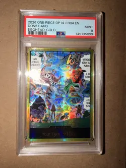 Namco One Piece CCG Don!! Card Egghead-Gold Gold Foil EN OP14-EB04 PSA 9 2026 - Image 1